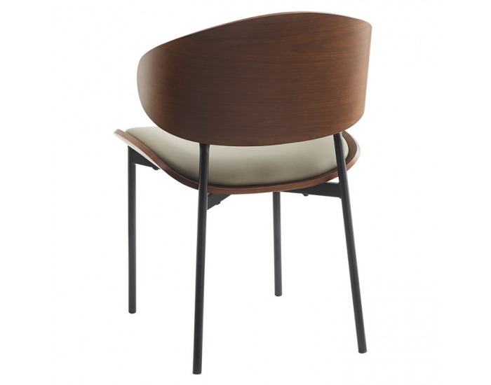 Jedálenská stolička Nuria - sivohnedá (taupe) / orech / čierna