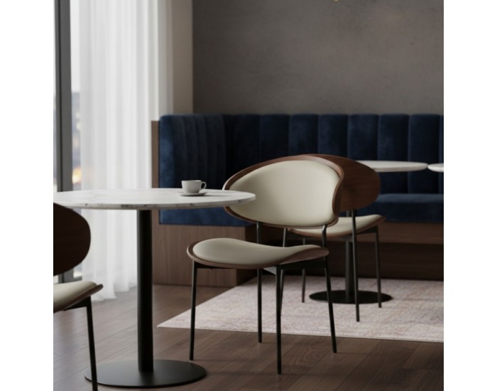 Jedálenská stolička Nuria - sivohnedá (taupe) / orech / čierna