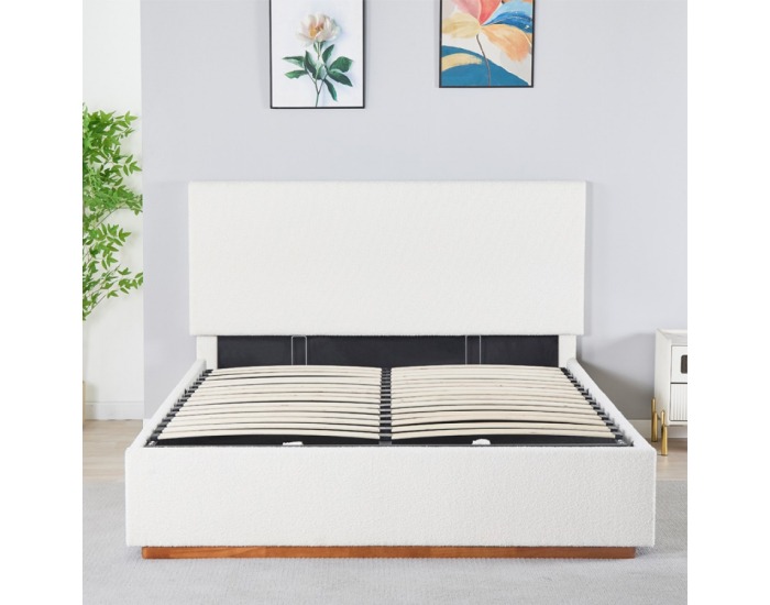 Čalúnená manželská posteľ s roštom Nuvola 160 - biela