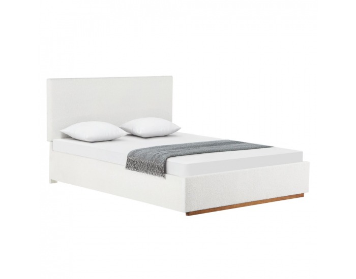 Čalúnená manželská posteľ s roštom Nuvola 180 - biela