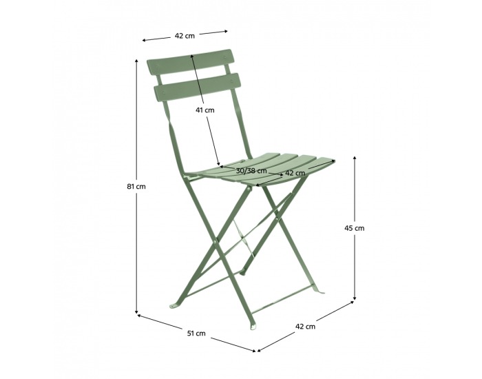 Kovový záhradný set Obax - zelená