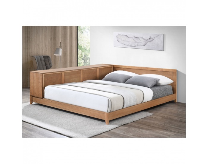 Posteľový rám s komodou Obys 160 - dub