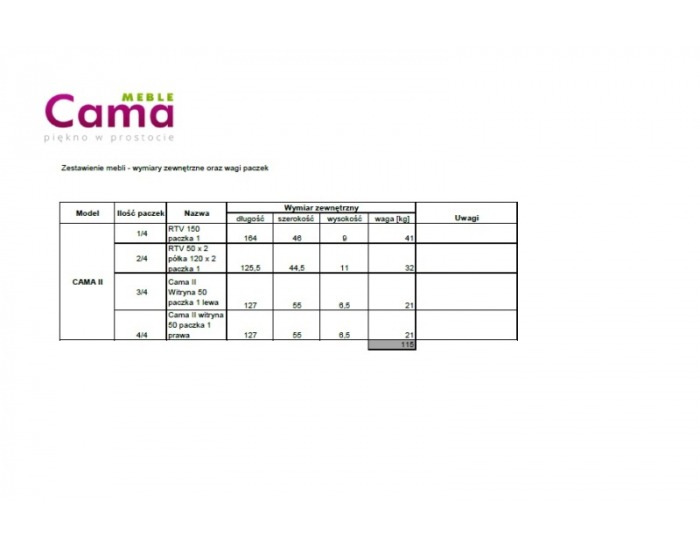 Obývacia stena Cama II - wenge / biely lesk