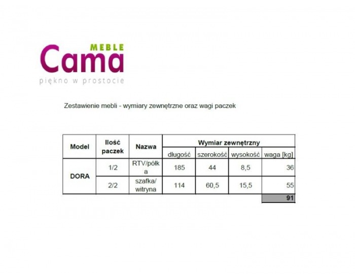 Obývacia stena Dora - biela / čierna