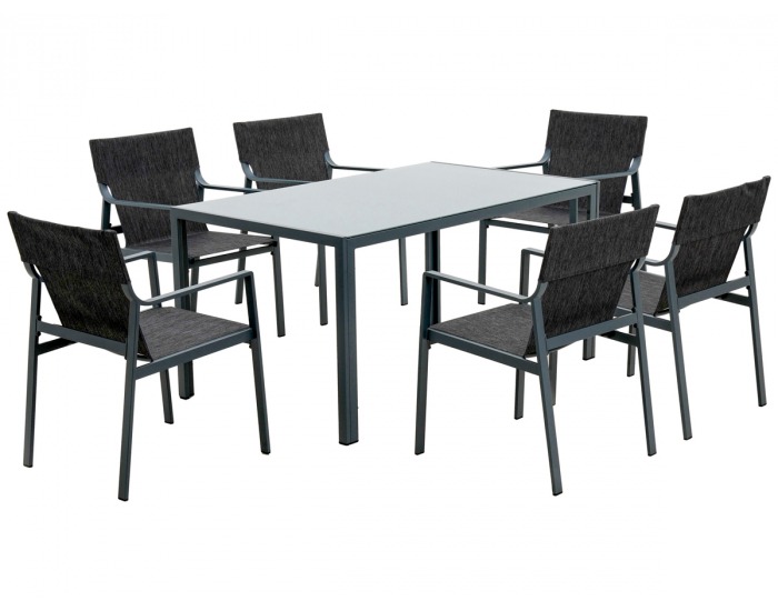 Kovový záhradný set Odesa - tmavosivá