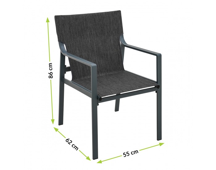 Kovový záhradný set Odesa - tmavosivá