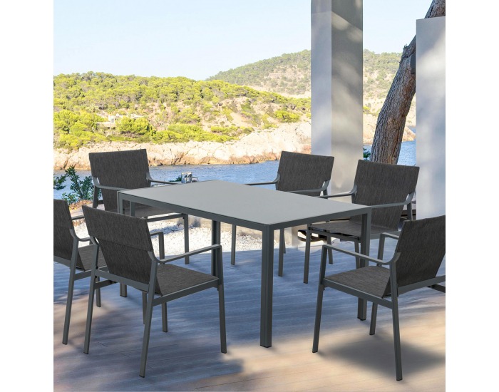 Kovový záhradný set Odesa - tmavosivá