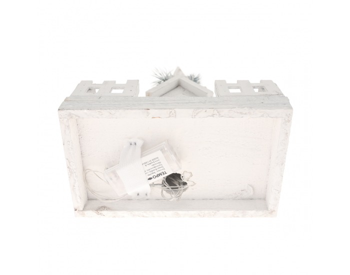 Svietiaci vianočný kostolík Odetta - biela