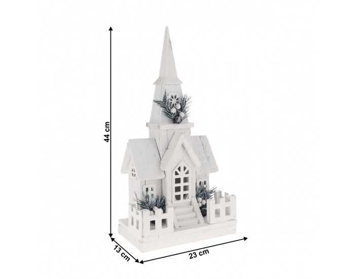 Svietiaci vianočný kostolík Odetta - biela