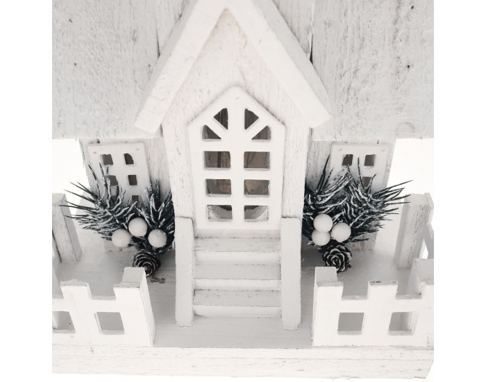 Svietiaci vianočný kostolík Odetta - biela