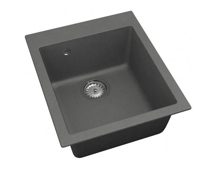 Granitový kuchynský drez so sifónom Odi ONB 01-42 41,5x49 cm - tmavosivá