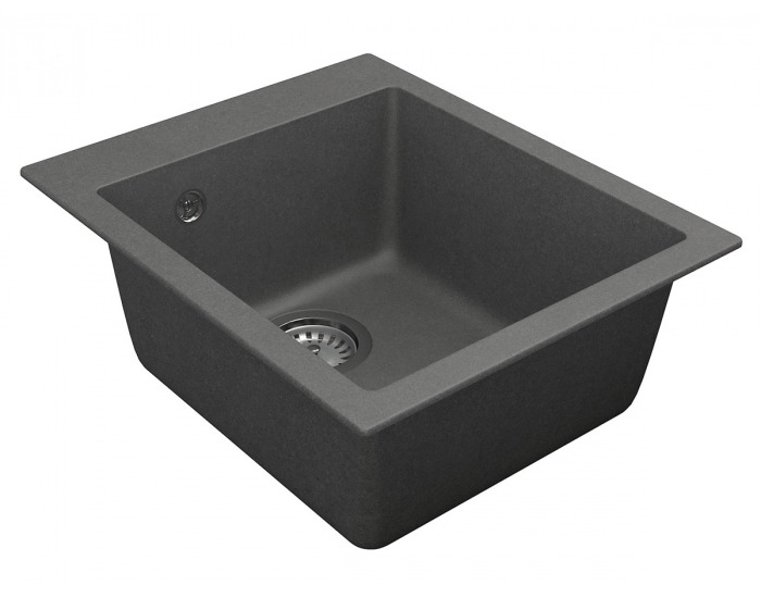 Granitový kuchynský drez so sifónom Odi ONB 01-42 41,5x49 cm - tmavosivá