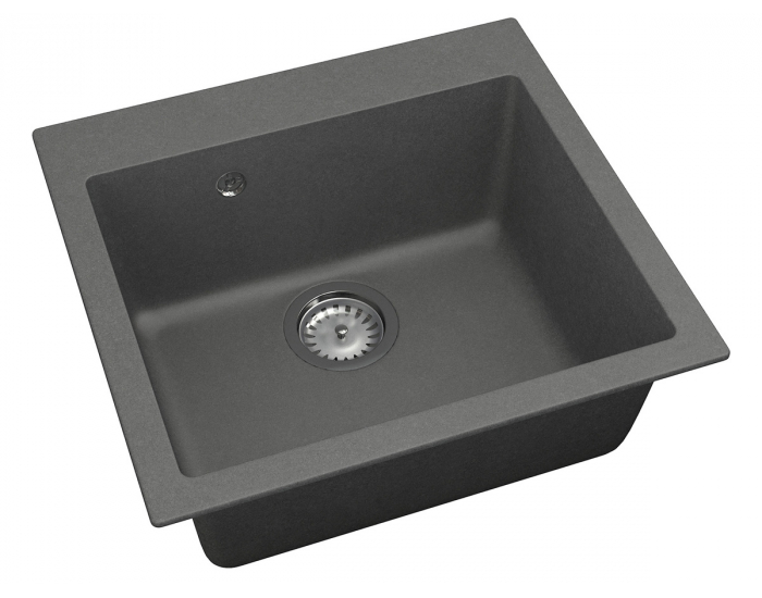 Granitový kuchynský drez so sifónom Odi ONB 01-49 48x45 cm - tmavosivá