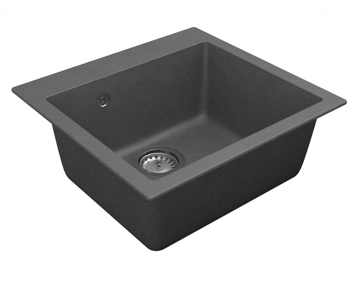 Granitový kuchynský drez so sifónom Odi ONB 01-49 48x45 cm - tmavosivá