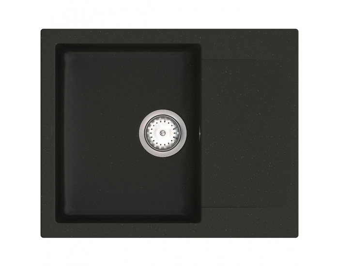 Granitový kuchynský drez so sifónom Odi ONB 02-61 58,5x48 cm - čierna