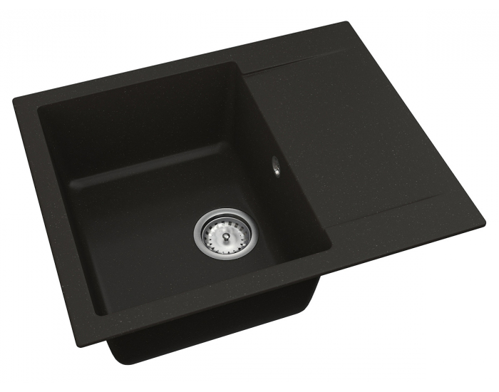 Granitový kuchynský drez so sifónom Odi ONB 02-61 58,5x48 cm - čierna
