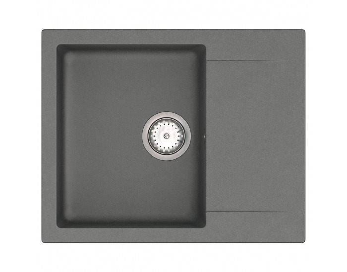 Granitový kuchynský drez so sifónom Odi ONB 02-61 58,5x48 cm - tmavosivá