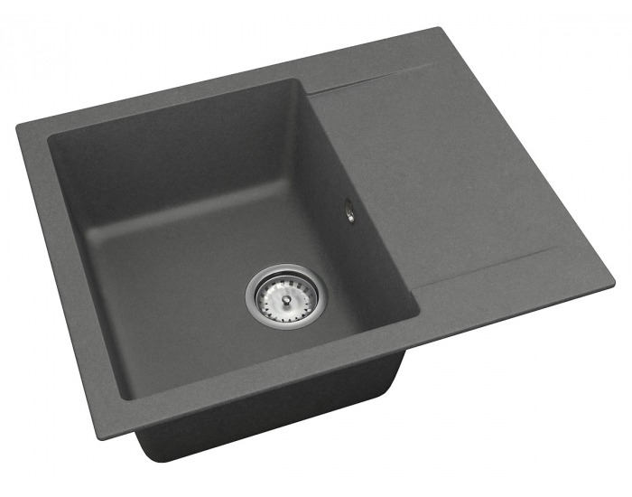 Granitový kuchynský drez so sifónom Odi ONB 02-61 58,5x48 cm - tmavosivá