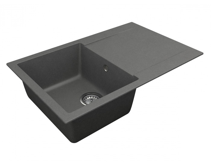 Granitový kuchynský drez so sifónom Odi ONB 02-78 76,5x48 cm - tmavosivá