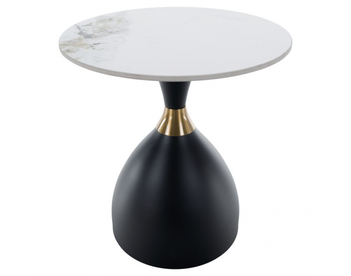Konferenčný stolík Odis New - biely mramor / čierna