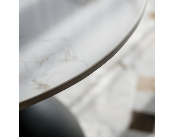 Konferenčný stolík Odis New - biely mramor / čierna