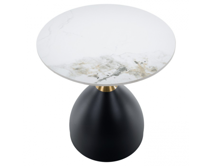 Konferenčný stolík Odis New - biely mramor / čierna