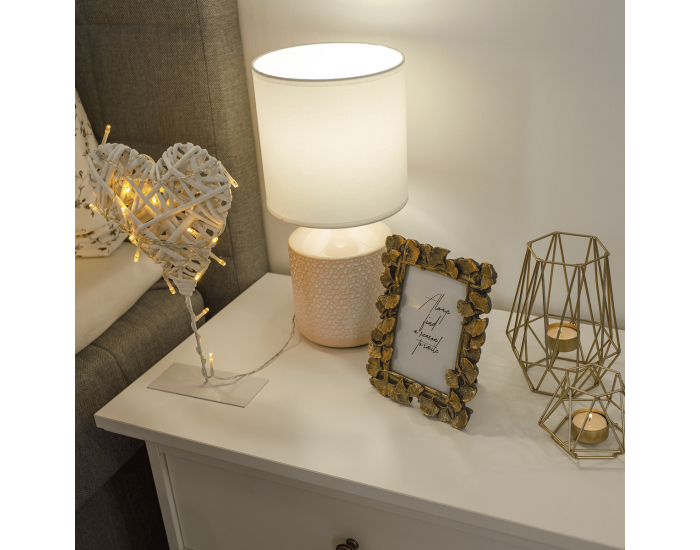 Stolná lampa Ofred - biela / ružová