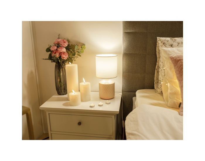 Stolná lampa Ofred - biela / ružová