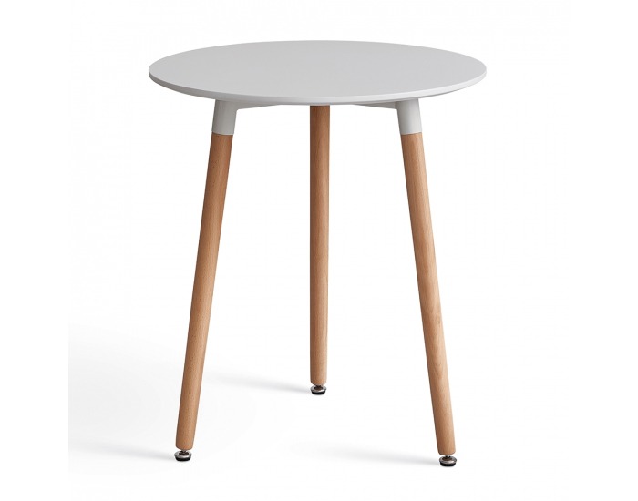 Okrúhly jedálenský stôl Elcan 60 60x75 cm - biela / buk