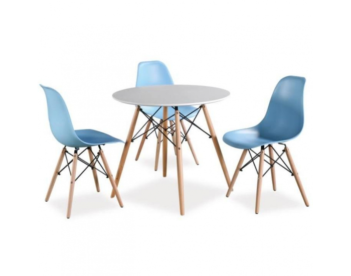 Okrúhly jedálenský stôl Gamin 80 New - biela / buk