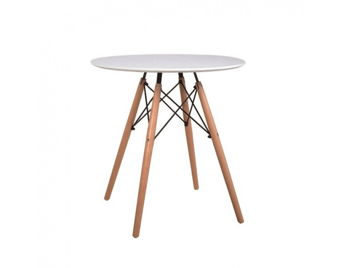 Okrúhly jedálenský stôl Gamin New 60 cm - biela / buk