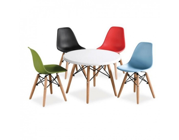 Okrúhly jedálenský stôl Gamin New 60 cm - biela / buk