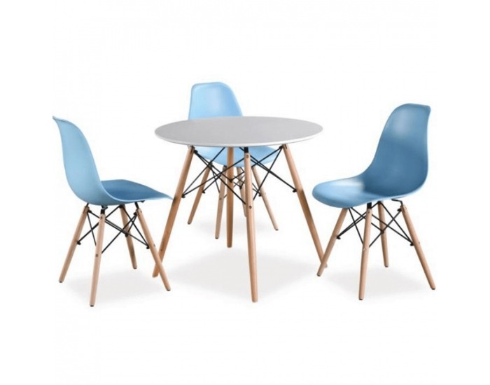 Okrúhly jedálenský stôl Gamin New 60 cm - biela / buk