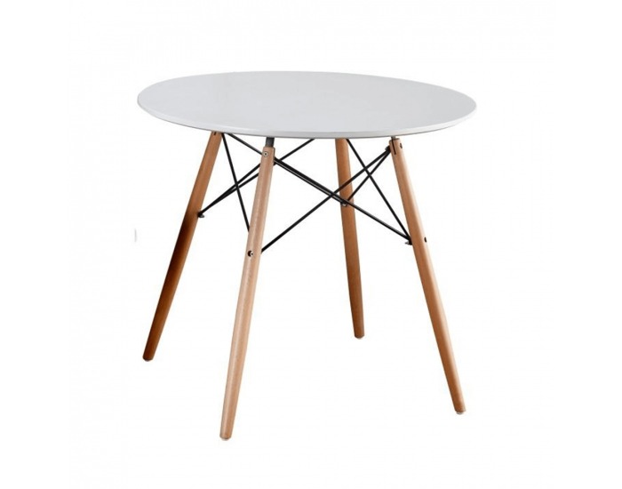 Okrúhly jedálenský stôl Gamin New 90 cm - biela / buk