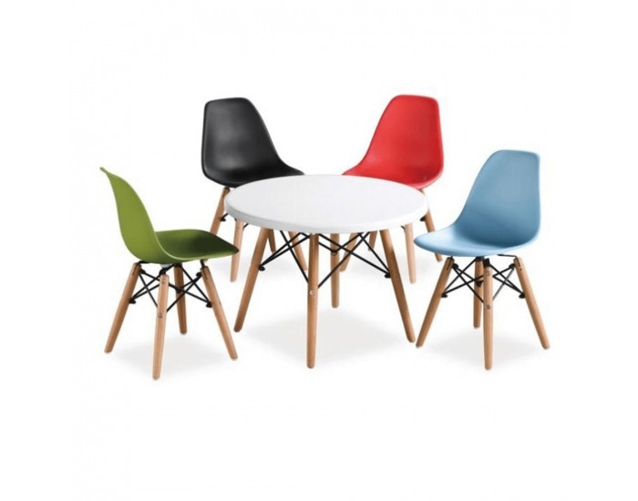 Okrúhly jedálenský stôl Gamin New 90 cm - biela / buk