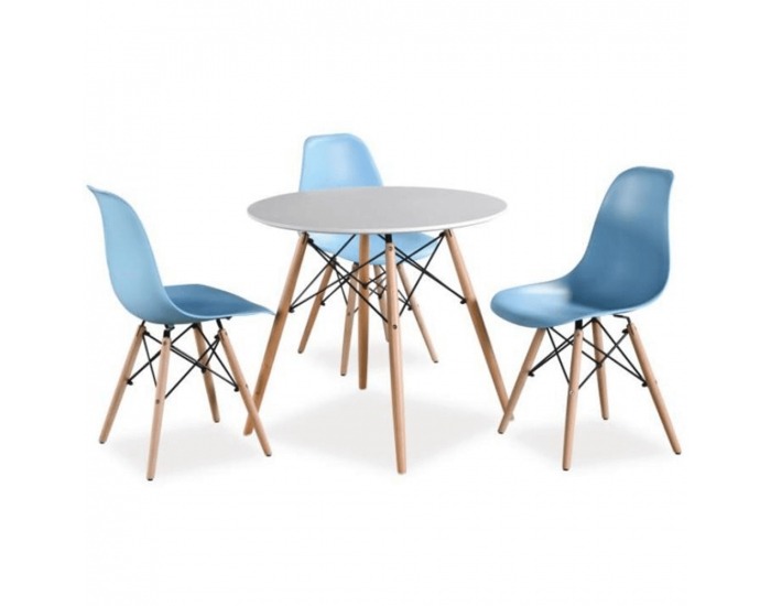 Okrúhly jedálenský stôl Gamin New 90 cm - biela / buk