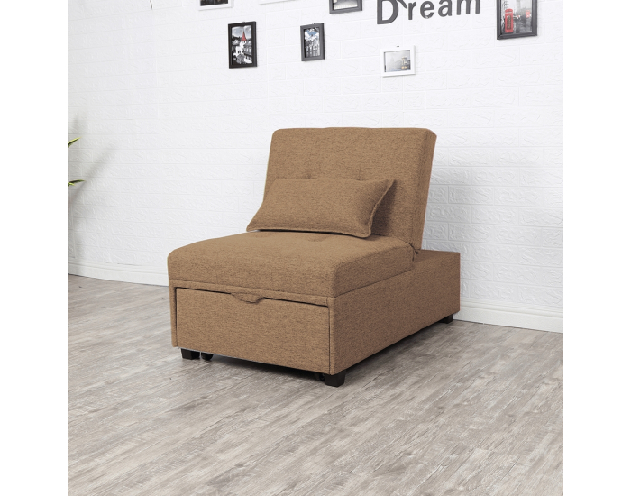 Rozkladacie kreslo Oksin - hnedá