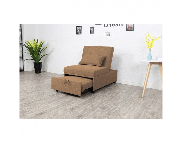 Rozkladacie kreslo Oksin - hnedá