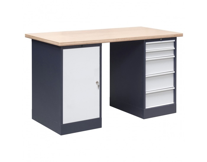 Pracovný stôl OL02/O1O5 - grafit / svetlosivá