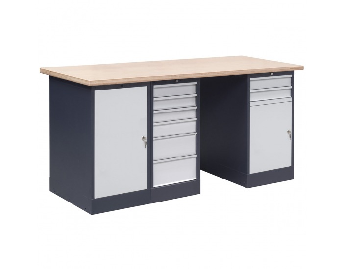 Pracovný stôl OL03/O1O6O2 - grafit / svetlosivá