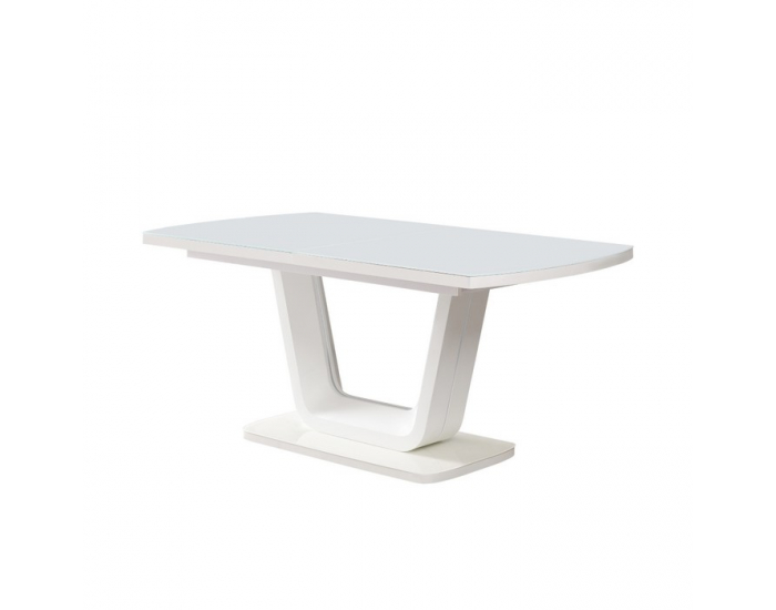 Rozkladací jedálenský stôl Olav - biely lesk