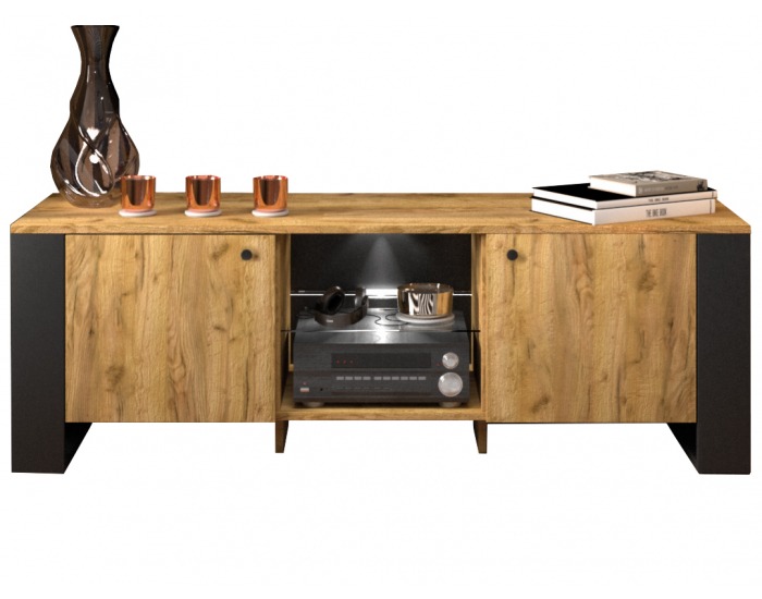 Obývacia izba Olen - čierna / craft zlatý