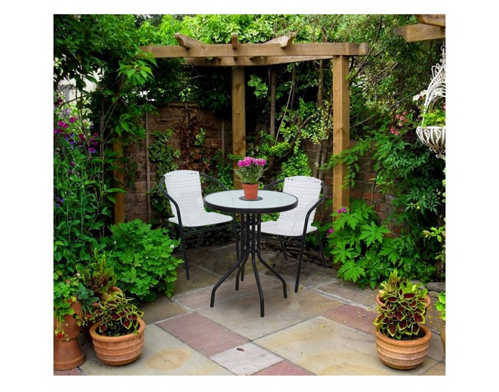 Záhradný stolík Olivan - čierna