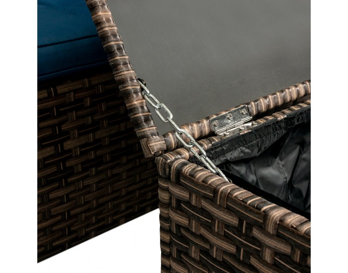 Záhradný nábytok z umelého ratanu Olivonder - hnedá / modrá