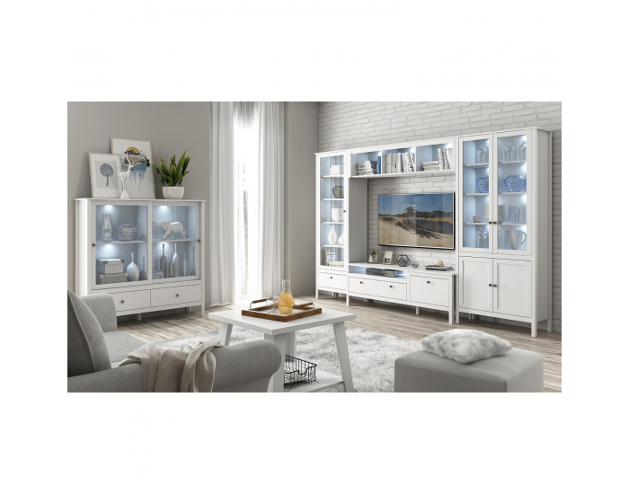 Vitrína Olje 1W1S - biela