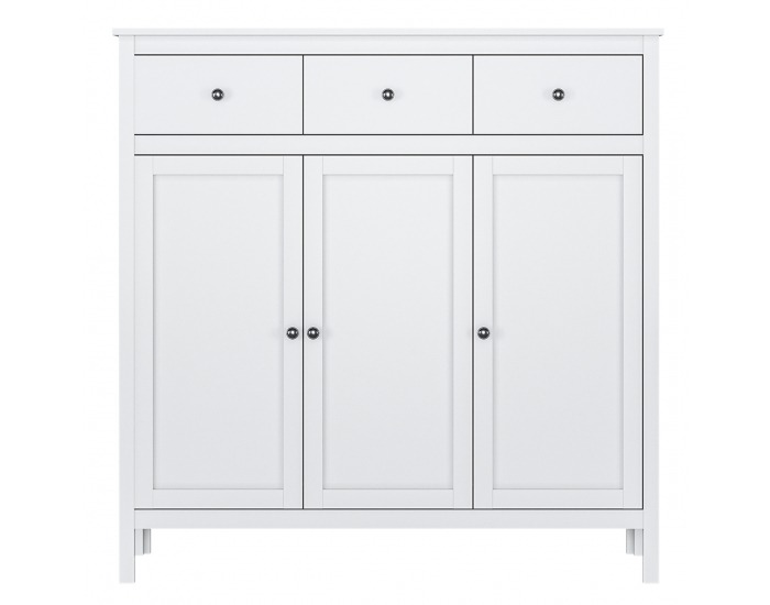 Trojdverová komoda so zásuvkou Olje 3D3S - biela