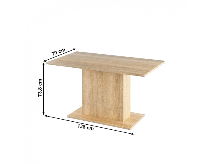 Jedálenský stôl Olympa 138x79 cm - dub sonoma