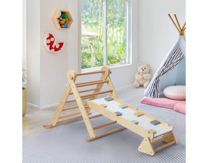 Montessori Piklerovej trojuholník 3v1 Oprin - prírodná / mix farieb