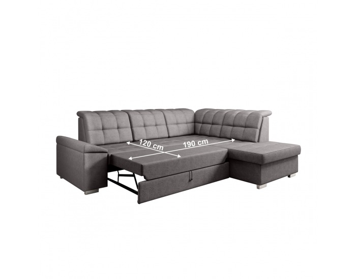 Rohová sedačka s rozkladom a úložným priestorom Oreo Roh P - hnedosivá