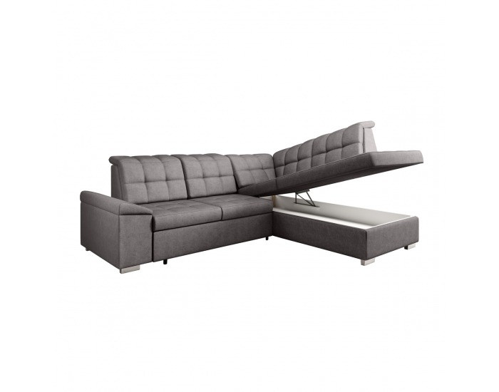 Rohová sedačka s rozkladom a úložným priestorom Oreo Roh P - hnedosivá